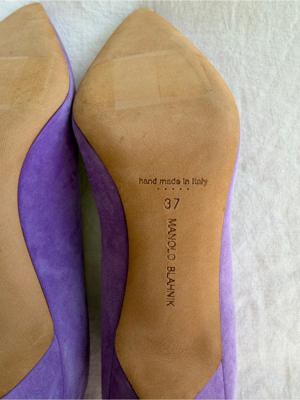 Manolo Blahnik Suede Pointy Toe BB 10 Classic Pumps Heels Purple Lilac Lavender - Picture 9 of 9